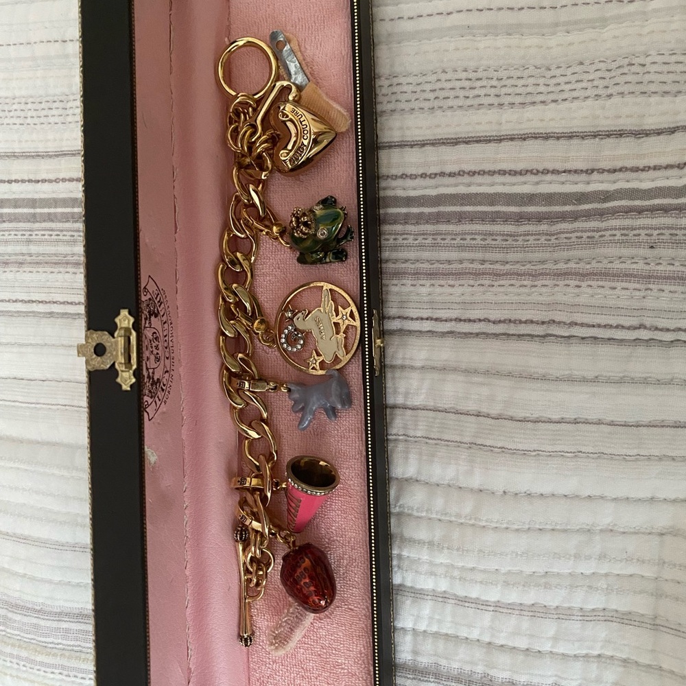 Juicy Couture Gold Charm Bracelet with Assorted Charms